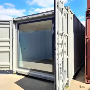 40ft container home with open living space and steel construction