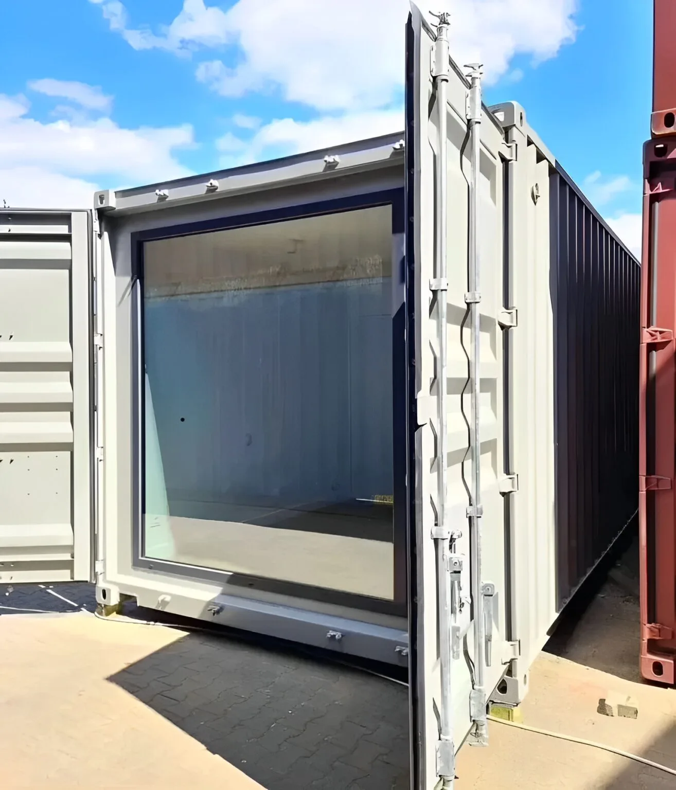 40ft container home with open living space and steel construction
