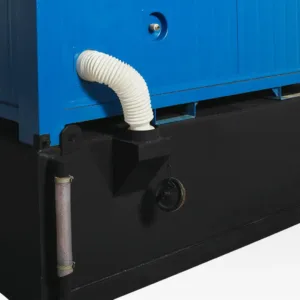 Double mains toilet waste tank with dual 150mm emptying points