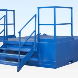 Steel waste holding tank for portable toilets and welfare units