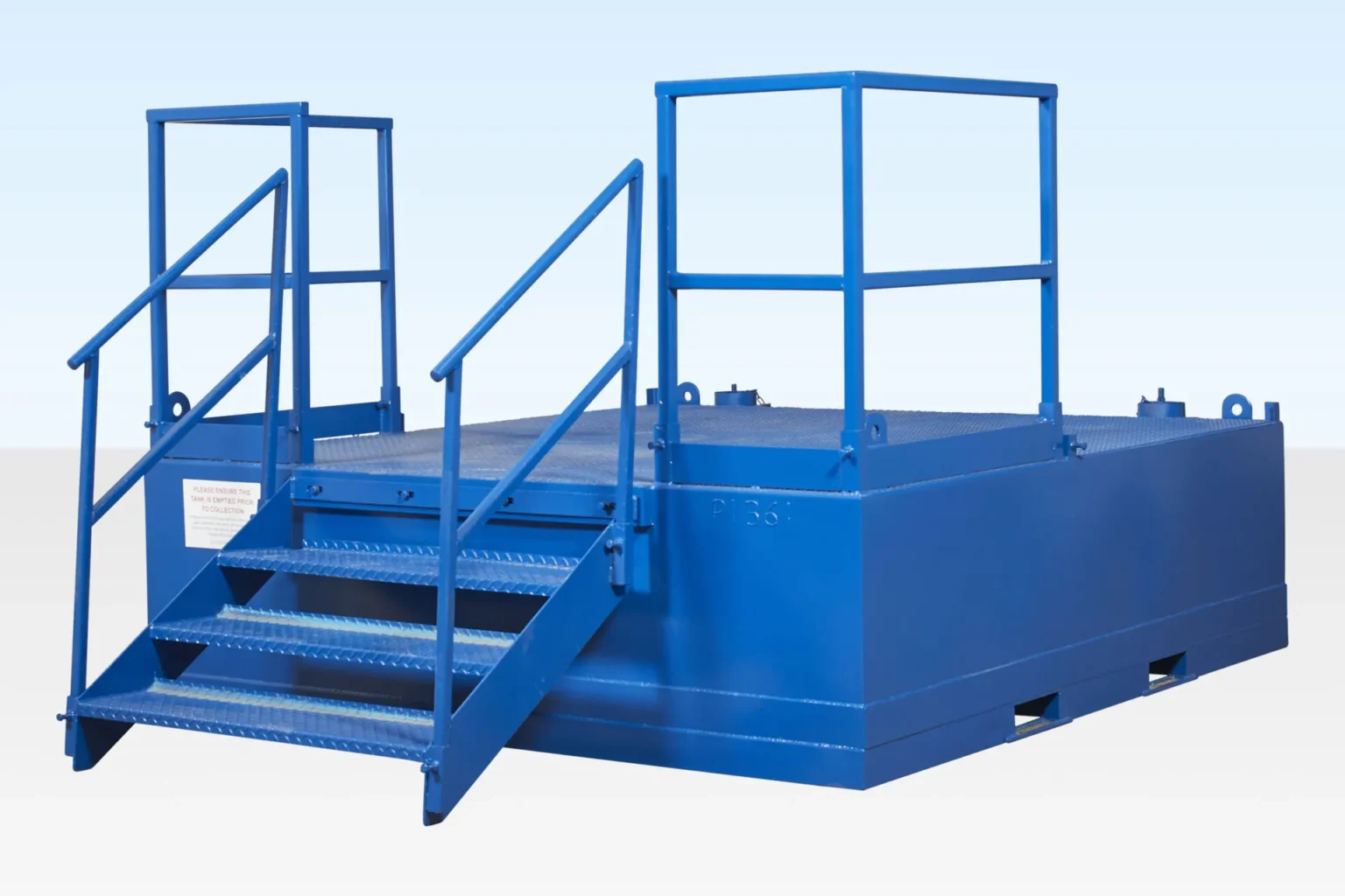 Steel waste holding tank for portable toilets and welfare units