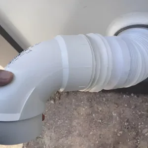 Two-stall portable toilet with sink and 110V electrical installation