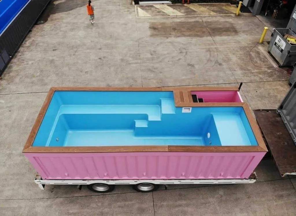 Pink 20 Ft Container Pool for Sale
