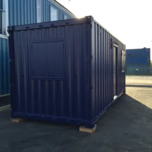 Modular office cabin with insulated walls and vinyl flooring