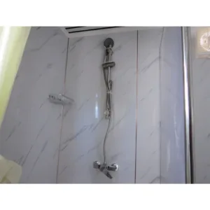 Outdoor portable bathroom with shower toilet and handwashing station