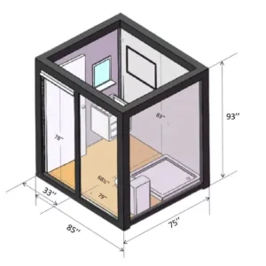 Portable restroom with shower sink and toilet for construction sites