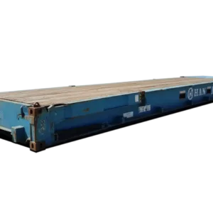 40-foot cargo-worthy flat rack shipping container for oversized machinery transport