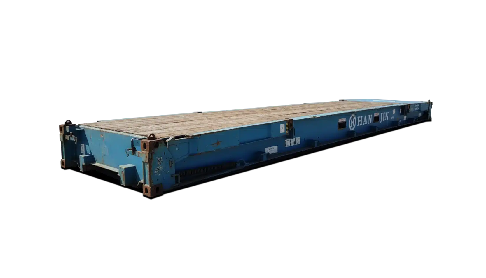 40-foot cargo-worthy flat rack shipping container for oversized machinery transport