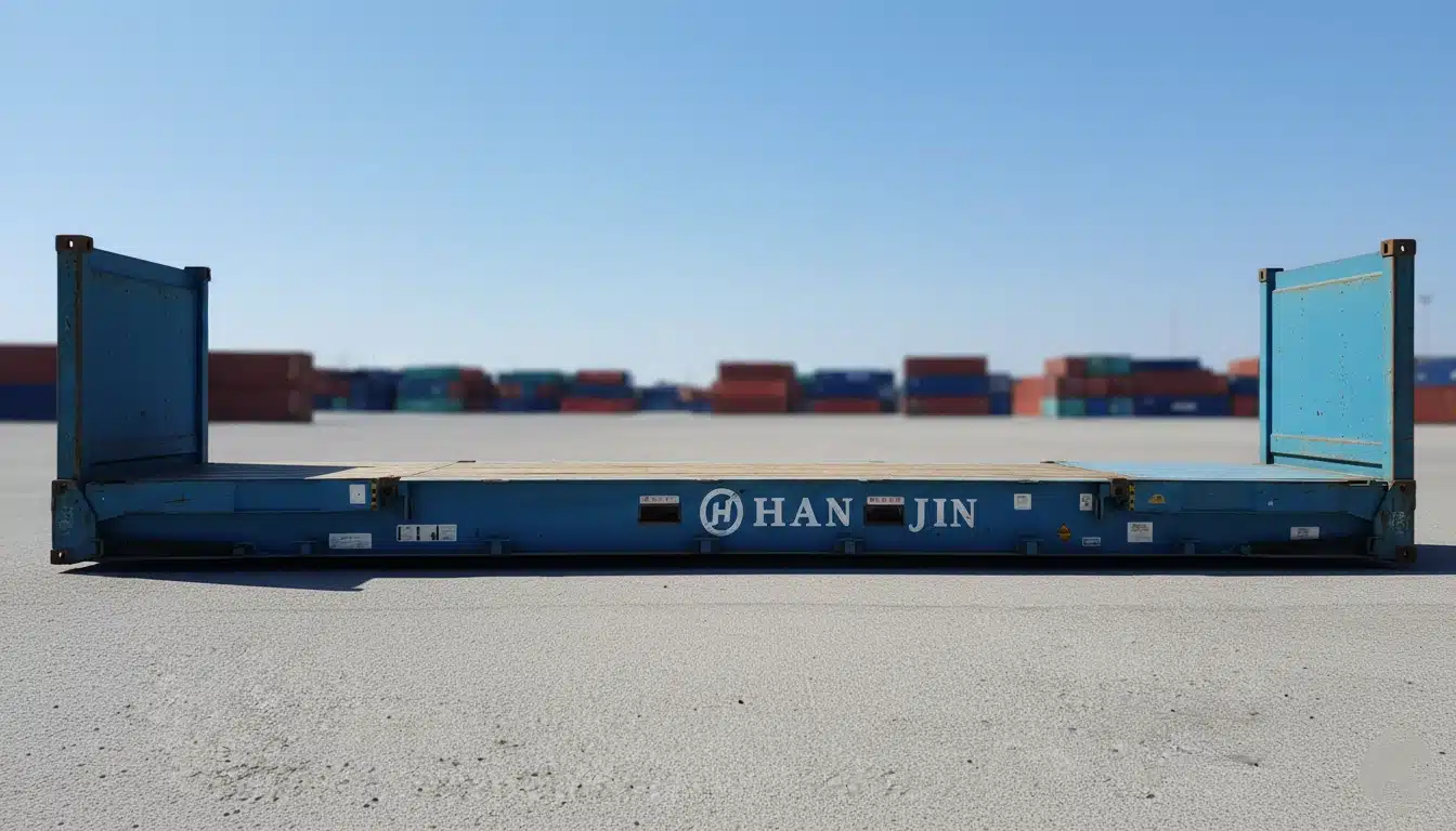 COR-TEN steel flat rack shipping container for industrial and project cargo