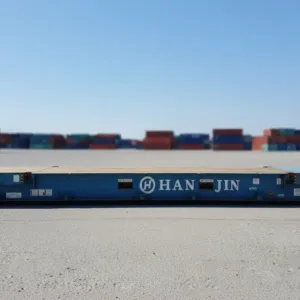 Open-top 40ft flat rack container for transporting construction equipment and vehicles