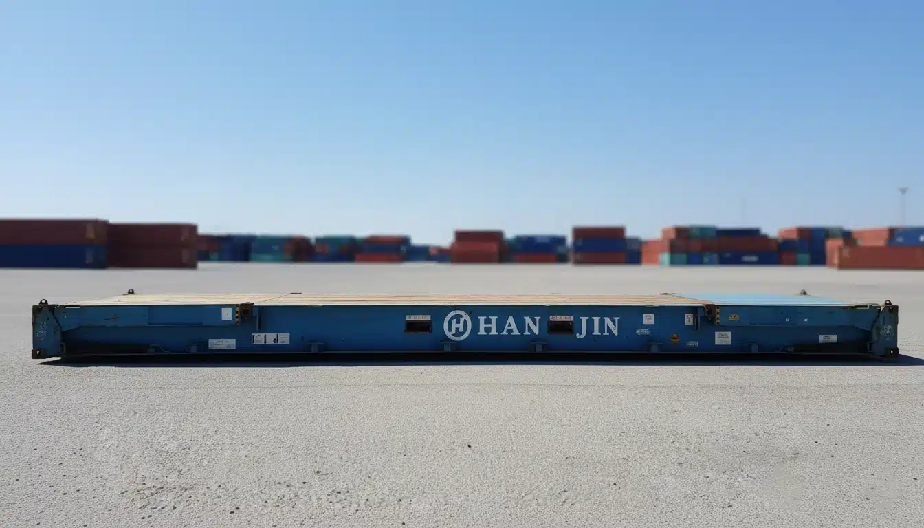 Open-top 40ft flat rack container for transporting construction equipment and vehicles