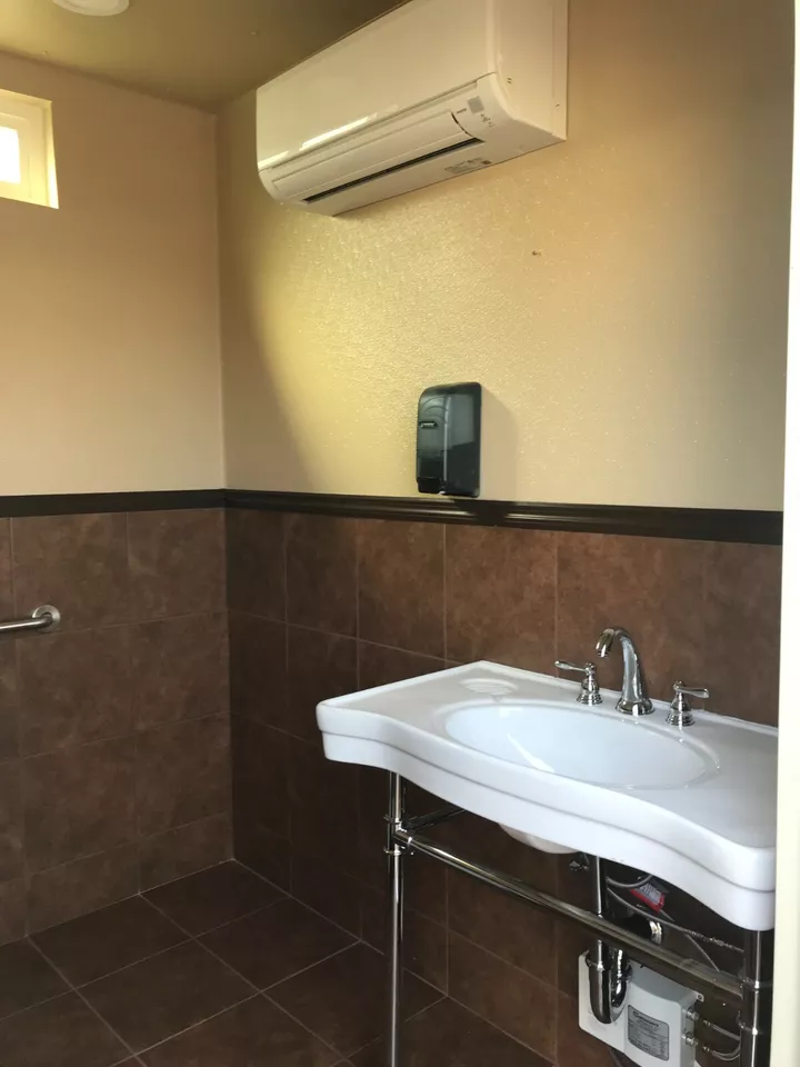 20ft shipping container restroom with climate-controlled interior