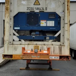 40ft high cube reefer container with insulated interior and secure cargo doors